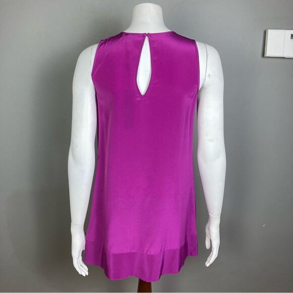 Donna Karan top tunic XS sleeveless silk purple Mod wrap NWT lagenlook - Picture 5 of 15